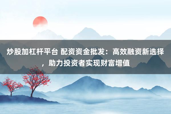 炒股加杠杆平台 配资资金批发：高效融资新选择，助力投资者实现财富增值