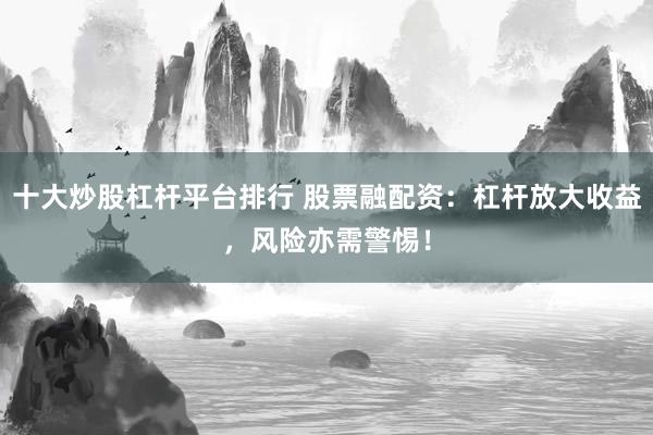 十大炒股杠杆平台排行 股票融配资：杠杆放大收益，风险亦需警惕！