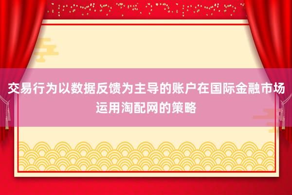 交易行为以数据反馈为主导的账户在国际金融市场运用淘配网的策略